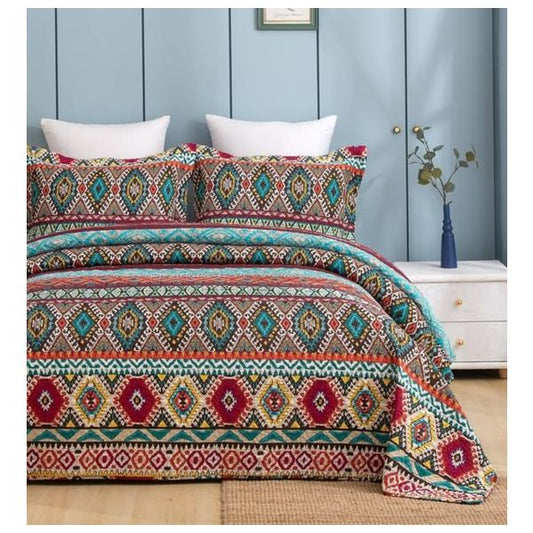 Azura 100% Cotton Quilted 3 pcs Bedspread Coverlet Set Super King