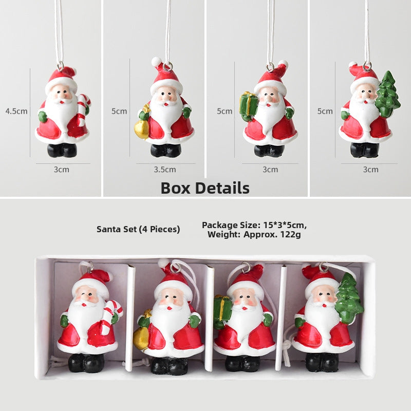 Christmas gift Christmas mini resin snow house Christmas tree pendant