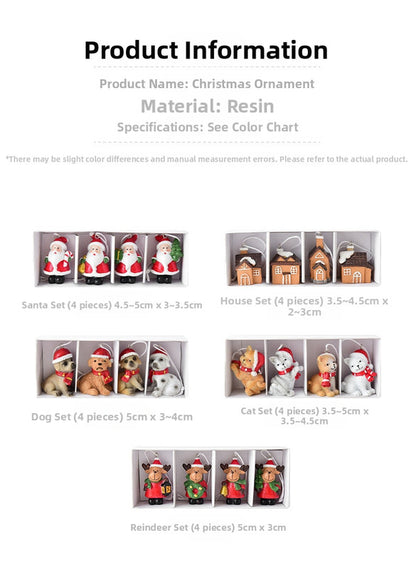 Christmas gift Christmas mini resin snow house Christmas tree pendant