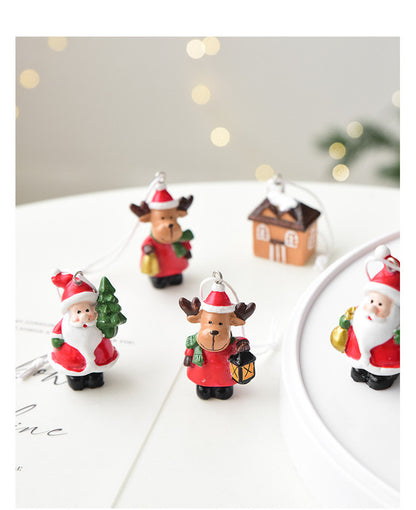 Christmas gift Christmas mini resin snow house Christmas tree pendant