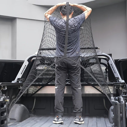 High-elasticity truck bed net, cargo net for pickup truck bed, stretchable mesh organizer for pickup truck trunk bed, suitable for daily light loads in trucks