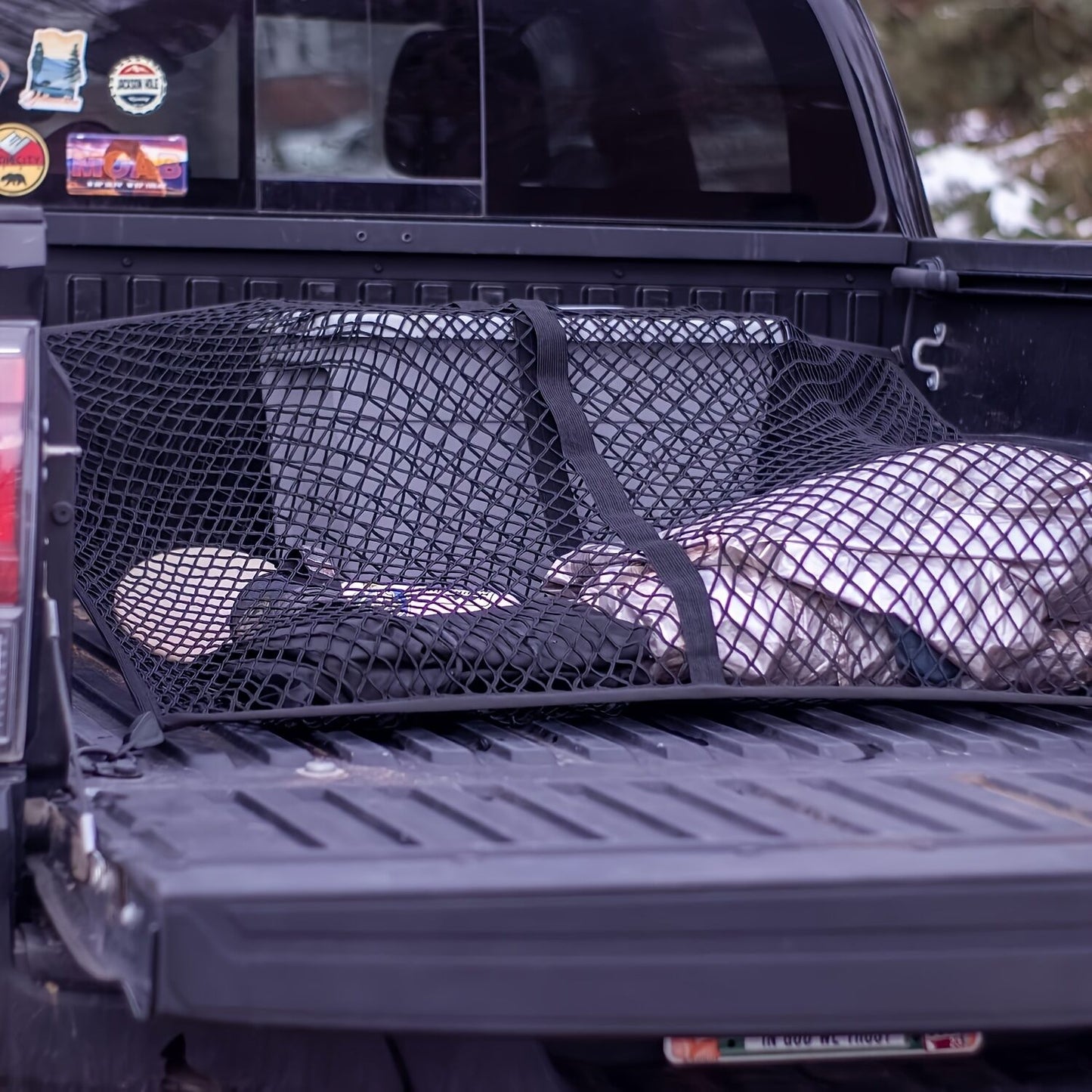 High-elasticity truck bed net, cargo net for pickup truck bed, stretchable mesh organizer for pickup truck trunk bed, suitable for daily light loads in trucks