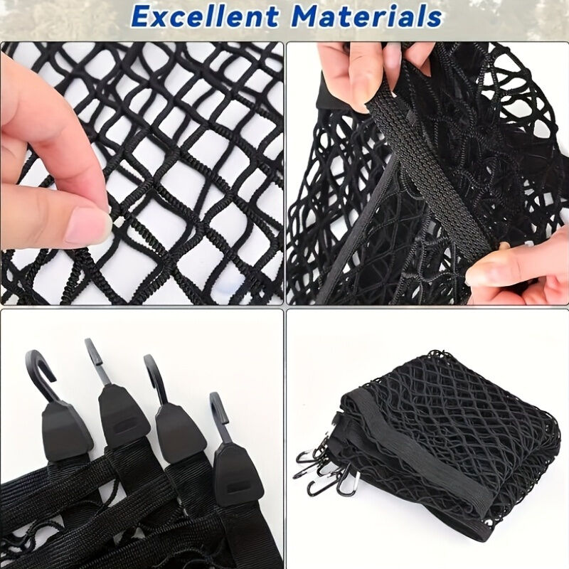 High-elasticity truck bed net, cargo net for pickup truck bed, stretchable mesh organizer for pickup truck trunk bed, suitable for daily light loads in trucks