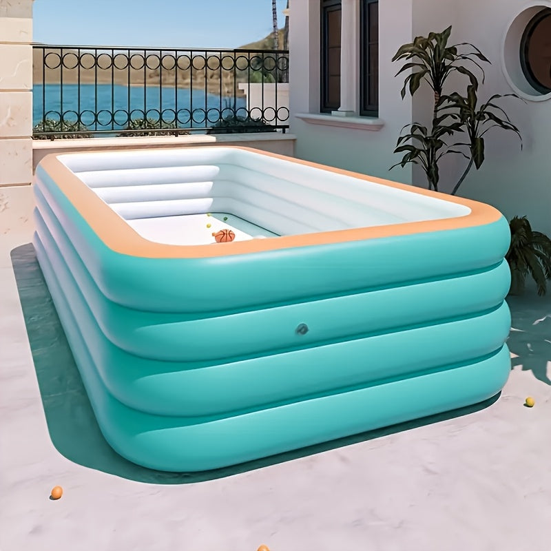 Large inflatable swimming pool, green swimming pool, suitable for home yard, outdoor pool, summer family gathering, must-have pool for playing water