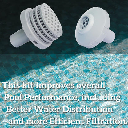 Pool Inlet Strainer Water Jet Connector Kits Compatible with Intex Above Ground Pool Strainers Replacement Parts,Includes Inlet Nozzle,Outlet Strainer Grid,Hole Plug 1.25 Inch Fittings