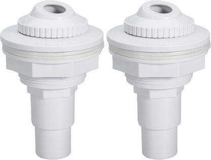 Pool Return Jet Fitting Above Ground Pool Complete Pool Return Jet Kit with Gaskets and Hose Adapter - White - Size 2pcs