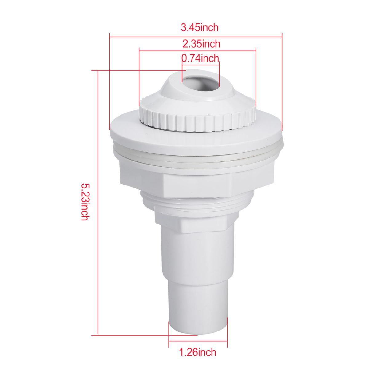 Pool Return Jet Fitting Above Ground Pool Complete Pool Return Jet Kit with Gaskets and Hose Adapter - White - Size 2pcs