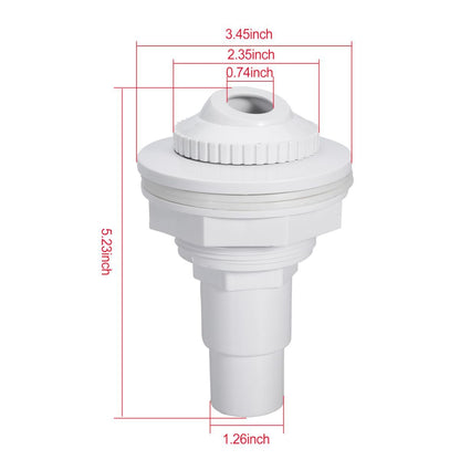 Pool Return Jet Fitting Above Ground Pool Complete Pool Return Jet Kit with Gaskets and Hose Adapter - White - Size 2pcs