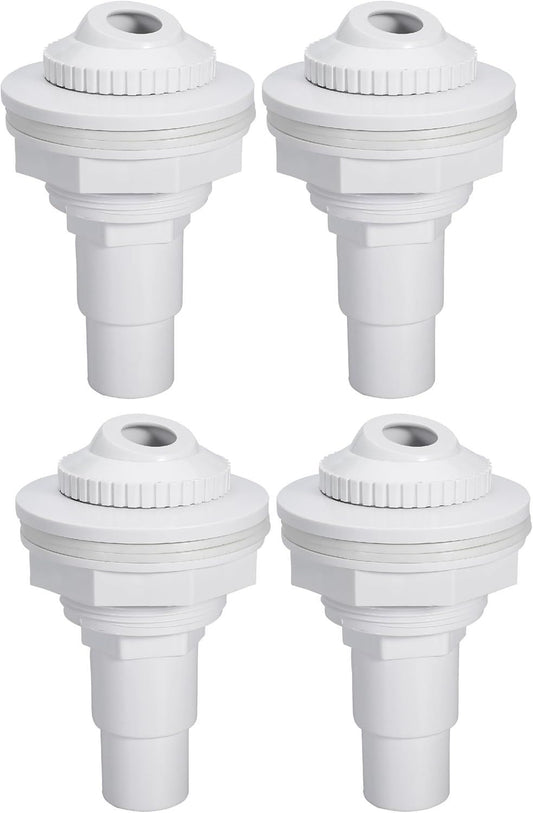 Pool Return Jet Fitting Above Ground Pool Complete Pool Return Jet Kit with Gaskets and Hose Adapter - White - Size 4pcs