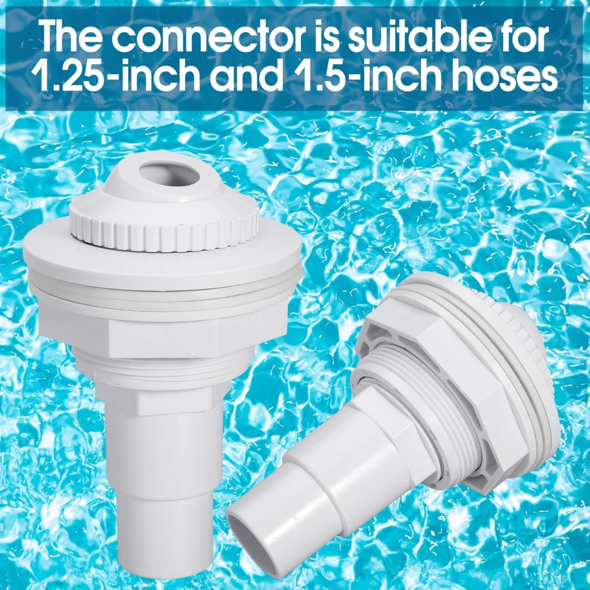 Pool Return Jet Fitting Above Ground Pool Complete Pool Return Jet Kit with Gaskets and Hose Adapter - White - Size 4pcs