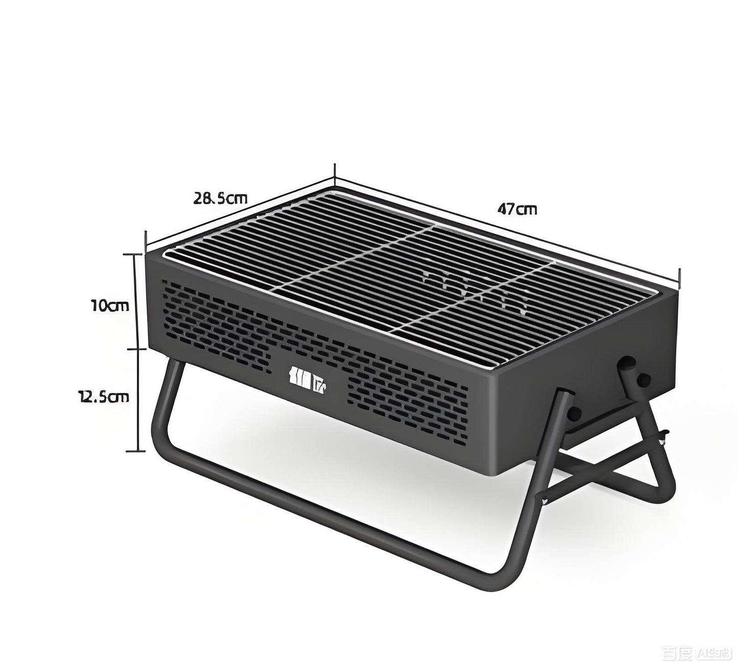 Portable Charcoal Grill with Foldable Legs & Stainless Steel Grate – Compact Outdoor BBQ for Camping, Picnics & Backyard Gatherings (Gray)