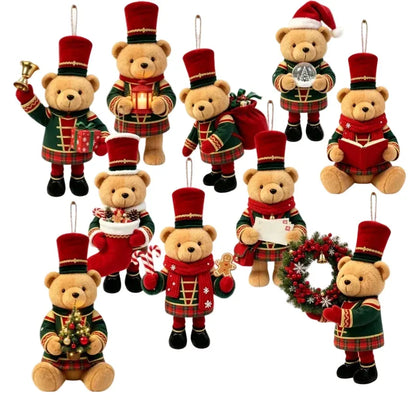Trendbay 20-Piece Wooden Bear Christmas Ornament Set