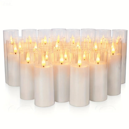 Flameless LED Candle Set Flickering Flame Effect 24pcs