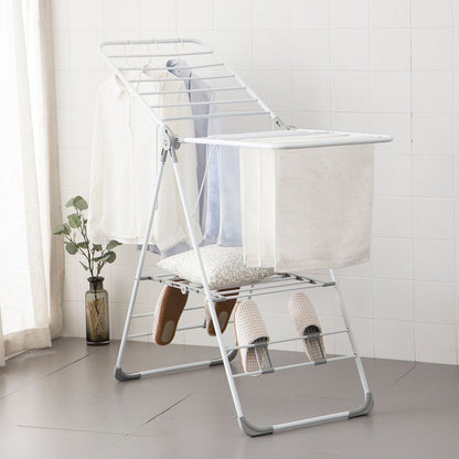 Floor-Standing Folding Wing-Shaped Drying Rack-White