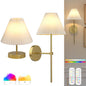 Battery Operated Wall Sconces Set of 2,Gold Rechargeable Wall Lights with Remote,3000mAh Dimmable 3 Timer Magnetic Bulbs,Indoor Wireless Lamps for Bedroom Living Room Hallway Bathroom