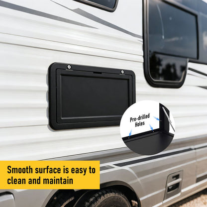 Aumerage Aluminium Folding Caravan Table – Lockable, Space-Saving Portable Table with 50kg Capacity, Black