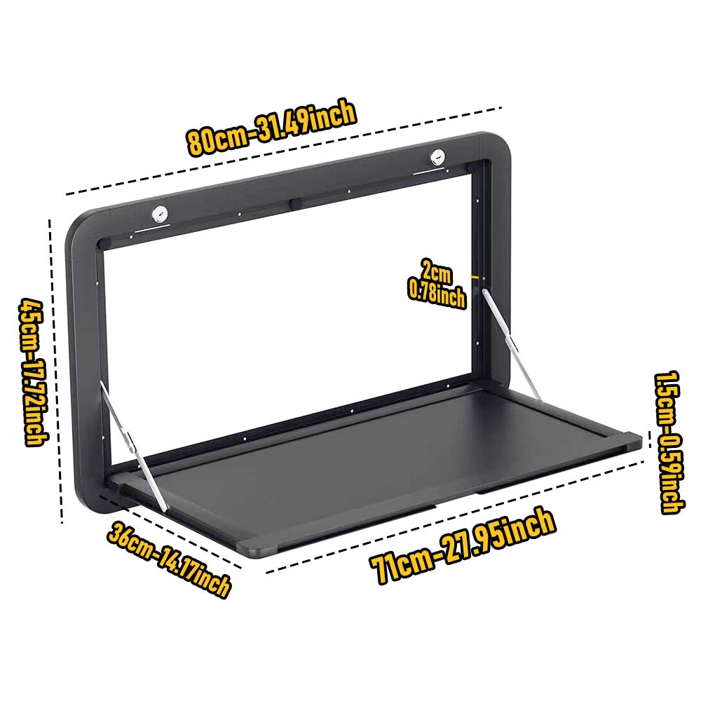 Aumerage Aluminium Folding Caravan Table – Lockable, Space-Saving Portable Table with 50kg Capacity, Black
