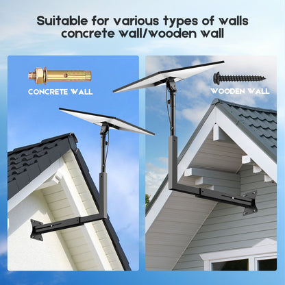 Long Arm Mount for Starlink Gen 3 Standard, Adjustable Telescoping Roof & Wall Bracket, 90°–180° Angle, 25–40cm Extension, Heavy-Duty Weather-Resistant