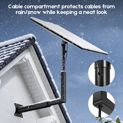 Long Arm Mount for Starlink Gen 3 Standard, Adjustable Telescoping Roof & Wall Bracket, 90°–180° Angle, 25–40cm Extension, Heavy-Duty Weather-Resistant