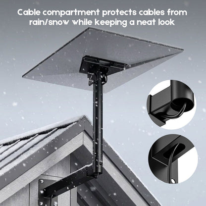 Starlink Mount for Gen 3 / Standard 4 / 4X, Adjustable Telescoping Wall & Roof Bracket, 360° Rotation & 0–90° Tilt, Heavy-Duty Manganese Steel