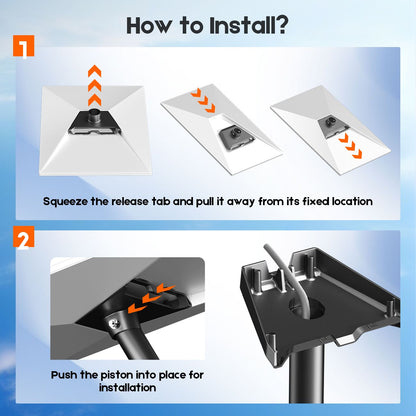 Roof & Wall Mount for Starlink Gen 3 Standard V3/4/4X, Adjustable 20° Tilt & 360° Swivel, Heavy-Duty Metal Bracket, Weather-Resistant Outdoor Mount
