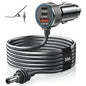 Aumerage Car Charger for Starlink Mini, DC Cable & Cigarette Adapter 3M | 3-in-1 12V-24V USB-C USB QC 3.0 + 45W/30W PD, 16AWG Waterproof  for Camping, RV & Off-Grid