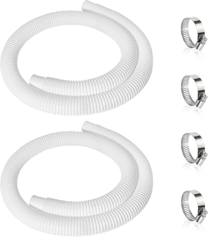 Pool Hose, 2 pcs 32 mm hose for above ground pool, 150 cm pool pump hose for Intex 330 GPH, 530 GPH and 1000 GPH/NC/_max Black Black