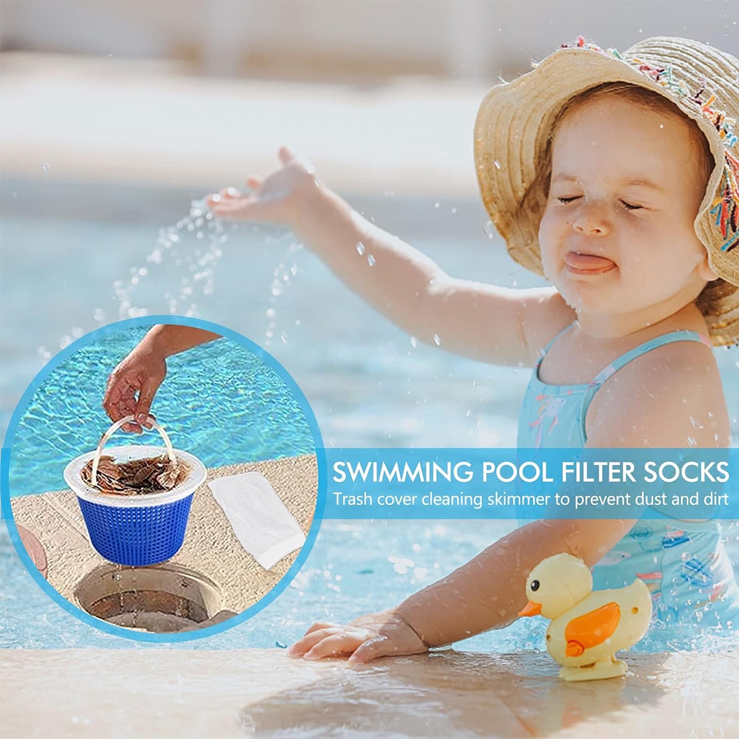 Pool Filter Socks 20pcs for Above Ground Pool Skimmer Compatible with Pool Pump