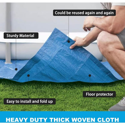 Pool Ground Sheet, Rectangular Pool Ground Sheet For 300X200Cm Pool - Blue Waterproof Foldable Pool Ground Sheet And