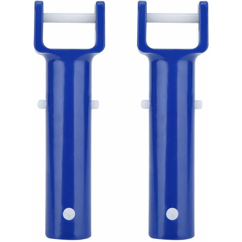 2 pcs V-Shaped Head Handle, Blue Swimming Pool V-Shaped Clip Brush Head Handle Replacement Pool Accessories
