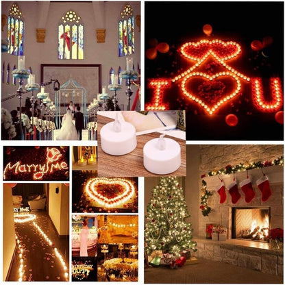 24 LED Flameless Tea Light Candles - Realistic & Bright, Battery Operated - Long Lasting For Wedding, Holiday, Party