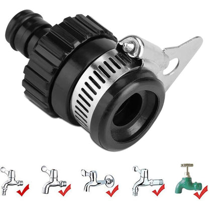 Universal Water Tap Hose Connector For Car Wash Garden Hose Quick Connector Tap Adapter Diameter Less Than 16Mm (Black)