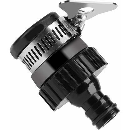 Universal Water Tap Hose Connector For Car Wash Garden Hose Quick Connector Tap Adapter Diameter Less Than 16Mm (Black)