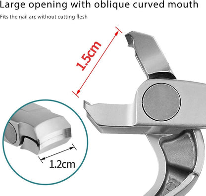 Nail Clippers - Nail Clippers for Seniors - Wide-Opening Angled Nail Clippers - Stainless Steel Nail Clippers - Premium Easy-Grip Nail Clippers - Christmas Gift - New Year's Gift - Nail Care for Seniors
