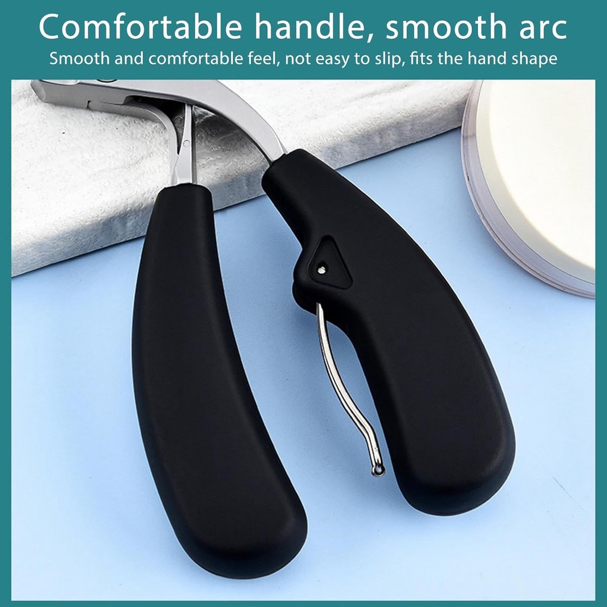 Nail Clippers - Nail Clippers for Seniors - Wide-Opening Angled Nail Clippers - Stainless Steel Nail Clippers - Premium Easy-Grip Nail Clippers - Christmas Gift - New Year's Gift - Nail Care for Seniors