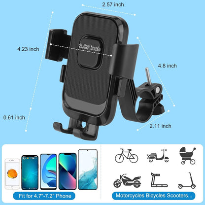 Bicycle Phone Holder - Motorcycle Phone Holder - 1 Second Automatic Locking - 360 Degree Rotating Bicycle Handlebar Phone Holder - Suitable for Mountain Bikes, Electric Scooters, and Other Models