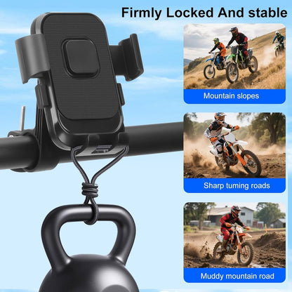 Bicycle Phone Holder - Motorcycle Phone Holder - 1 Second Automatic Locking - 360 Degree Rotating Bicycle Handlebar Phone Holder - Suitable for Mountain Bikes, Electric Scooters, and Other Models