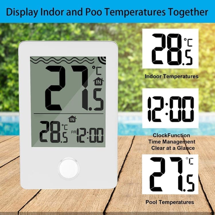 Floating Pool Thermometer Wireless with LED Display IPX8 Water Resistant, for Pool and Spa