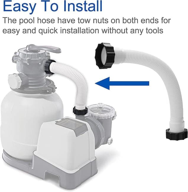 2-Pack Pool Sand Filter Pump Hoses, 15.8 Inch, Replacement for Above-Ground Pool Brine Filter Pumps