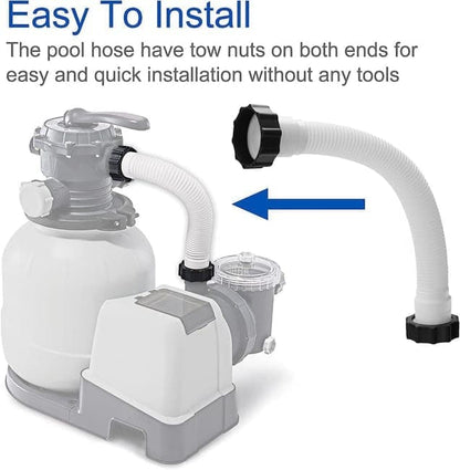 2-Pack Pool Sand Filter Pump Hoses, 15.8 Inch, Replacement for Above-Ground Pool Brine Filter Pumps