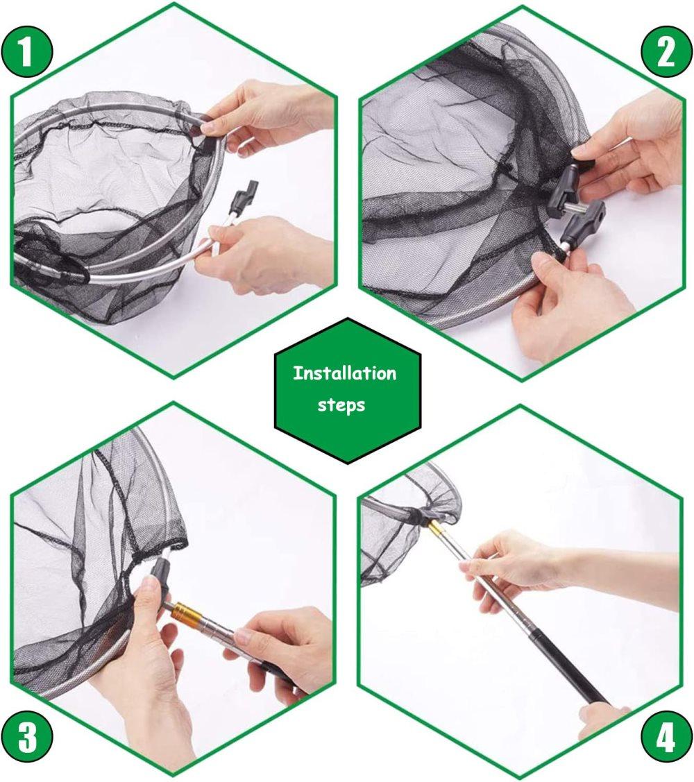 Pool Cleaning Net, 147 cm, Skimmer Net for Pool Spa and Pond