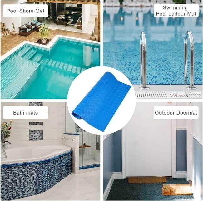 Non-Slip Pool Ladder Mat for Above-Ground Pools, 90 x 40 cm, Anti-Slip Protection with Non-Slip Pattern