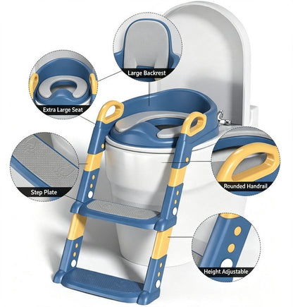 NEW Potty Training Toilet With Step Stool Ladder & Soft Seat For Toddlers & Kids(Blue)