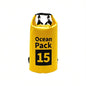 Ocean Pack Waterproof Dry Bag, 15L Double Shoulder Strap, 500D PVC Waterproof Sack for Kayaking, Swimming, Fishing, Camping, Outdoor Travel, Floating Dry Storage Bag(Yellow)