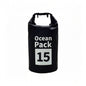 Ocean Pack Waterproof Dry Bag, 15L Double Shoulder Strap, 500D PVC Waterproof Sack for Kayaking, Swimming, Fishing, Camping, Outdoor Travel, Floating Dry Storage Bag(Black)