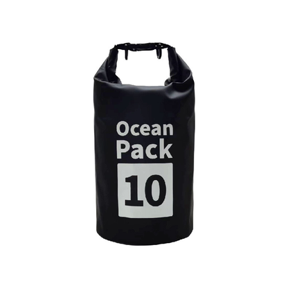 Ocean Pack Waterproof Dry Bag, 15L Double Shoulder Strap, 500D PVC Waterproof Sack for Kayaking, Swimming, Fishing, Camping, Outdoor Travel, Floating Dry Storage Bag(Black)