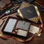 Gray Travel Gift Set, Passport Cover + Notebook + Luggage Tag, Premium Gift Box, Ideal Father's Day & Christmas Present for Men