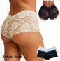 Set of 2 Sexy Lace Panties with Floral Pattern | 1 x Black & 1 x White | Erotic Underwear | Sexy Thong | Size L