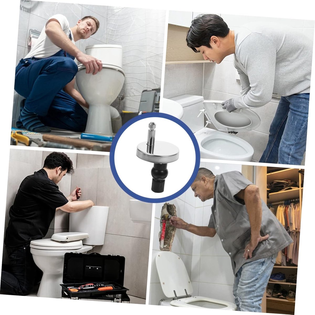 Toilet Seat Hinges - 2 Pieces - Toilet Seat Hinge Set - Universal Hinges for Toilet Seat - Toilet Seat Installation Mounting Set - Stainless Steel - Adjustable - Easy to Install - Replacement Hinges for Toilet Seat - Hinge Replacement Set
