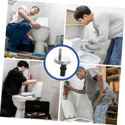 Toilet Seat Hinges - 2 Pieces - Toilet Seat Hinge Set - Universal Hinges for Toilet Seat - Toilet Seat Installation Mounting Set - Stainless Steel - Adjustable - Easy to Install - Replacement Hinges for Toilet Seat - Hinge Replacement Set
